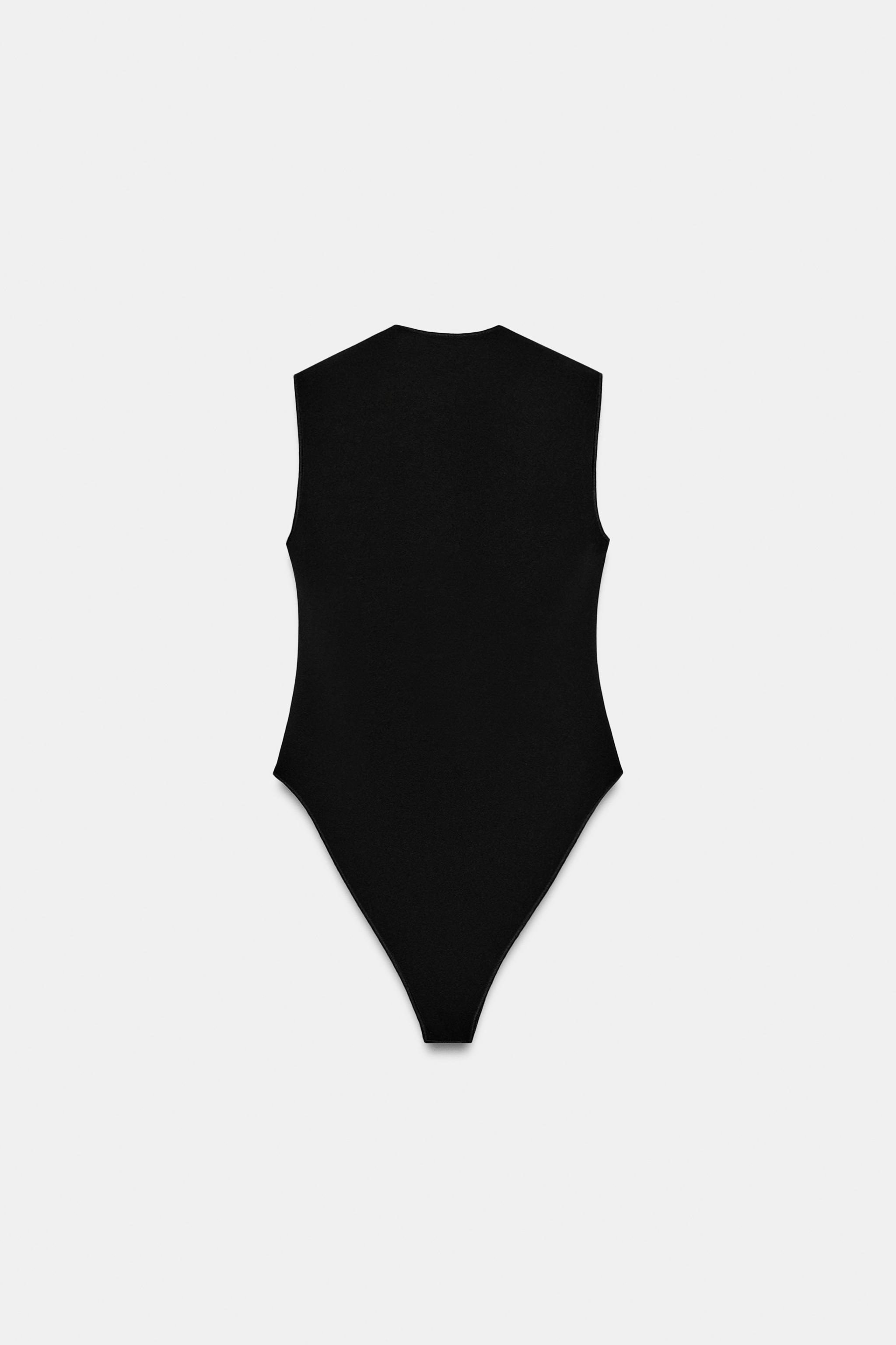 Zara Kare Yaka Streç Body görsel 7