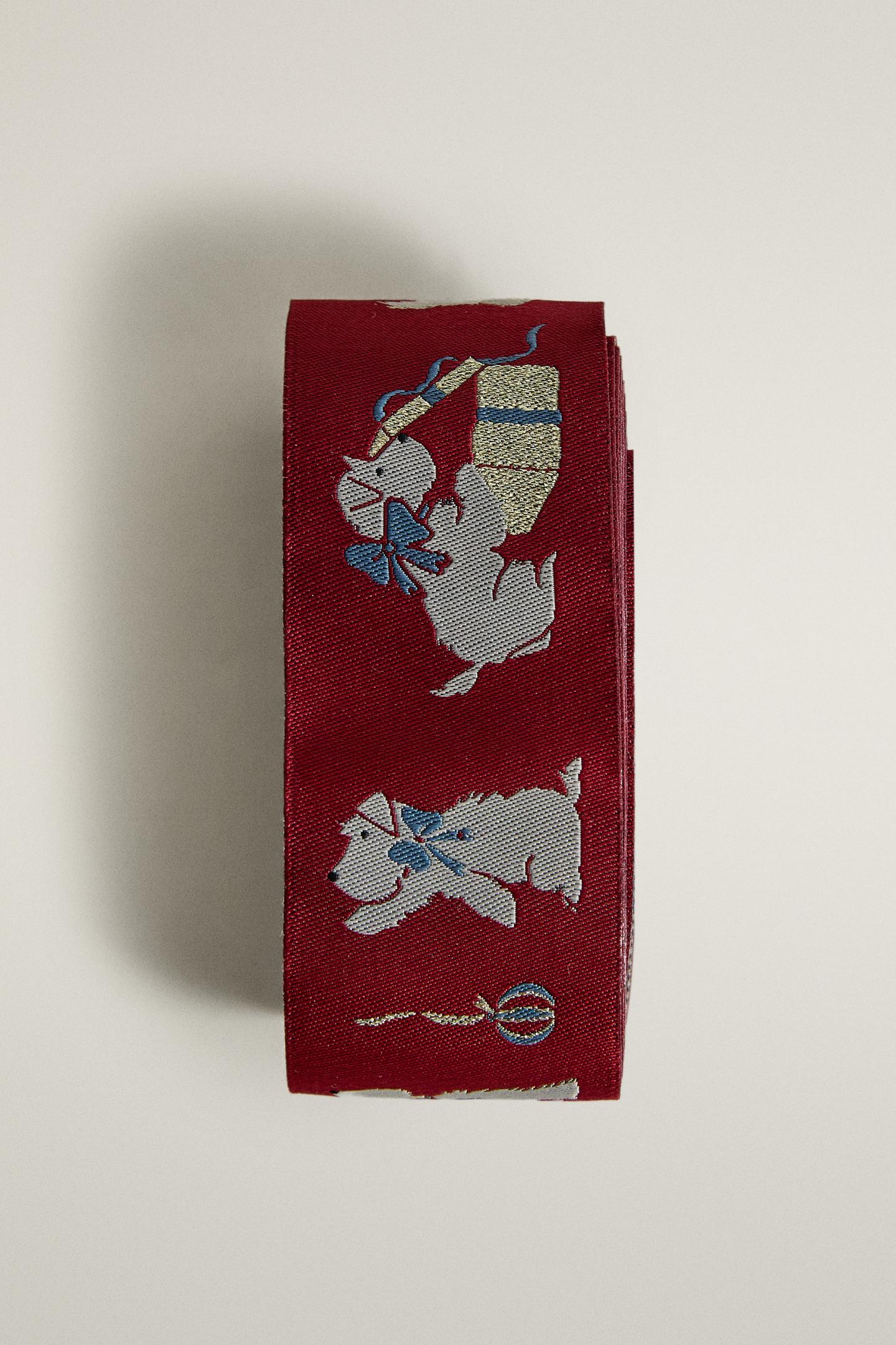 Zara Christmas Puppy Jacquard Ribbon, цвет: Разноцветный — фото 4