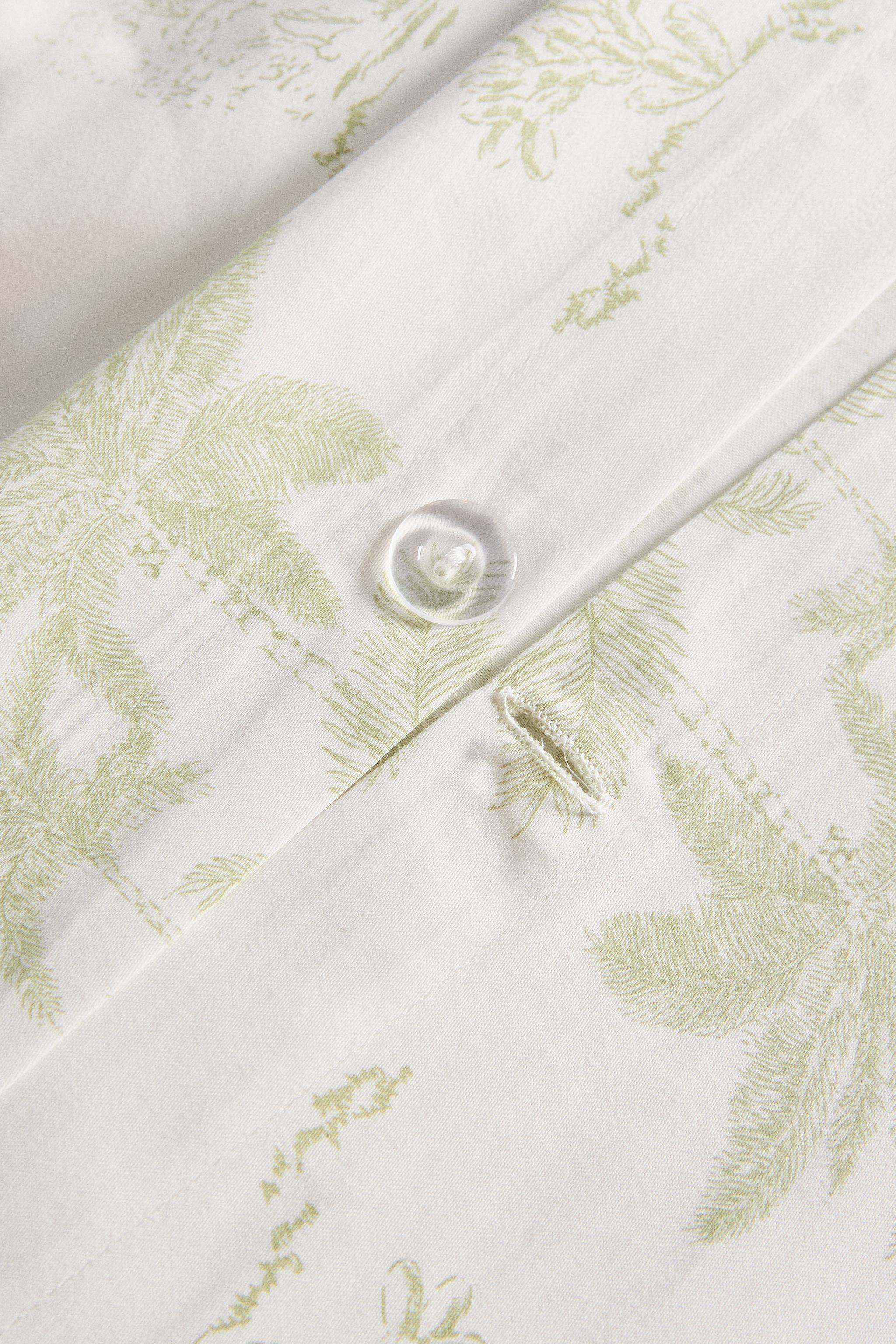TOILE DE JOUY SATEEN FLAT SHEET WITH PALM TREES