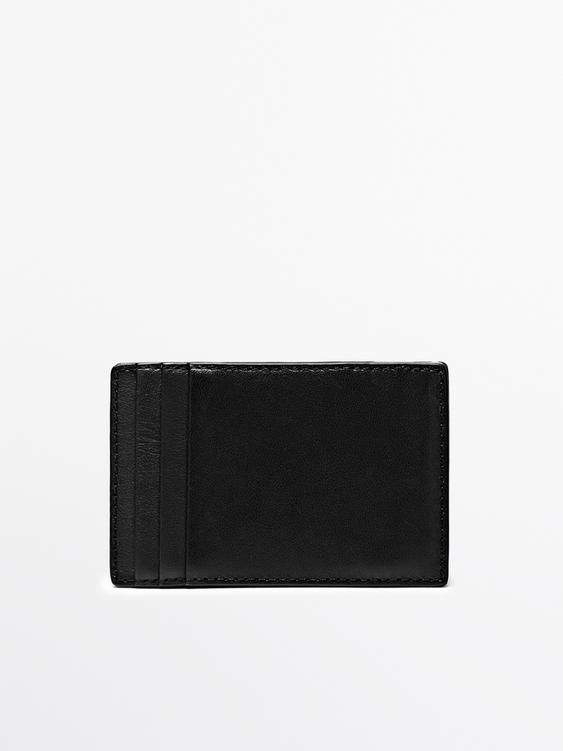 Zara Nappa leather "magic" vertical wallet - Black - Image 0
