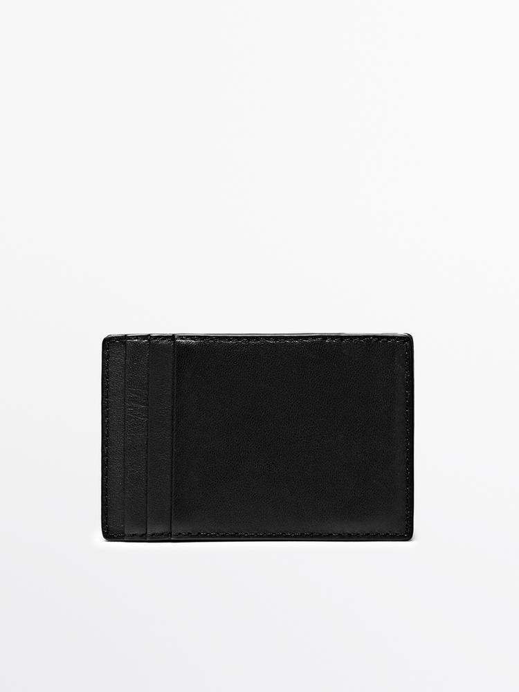 Nappa leather "magic" vertical wallet — Black
