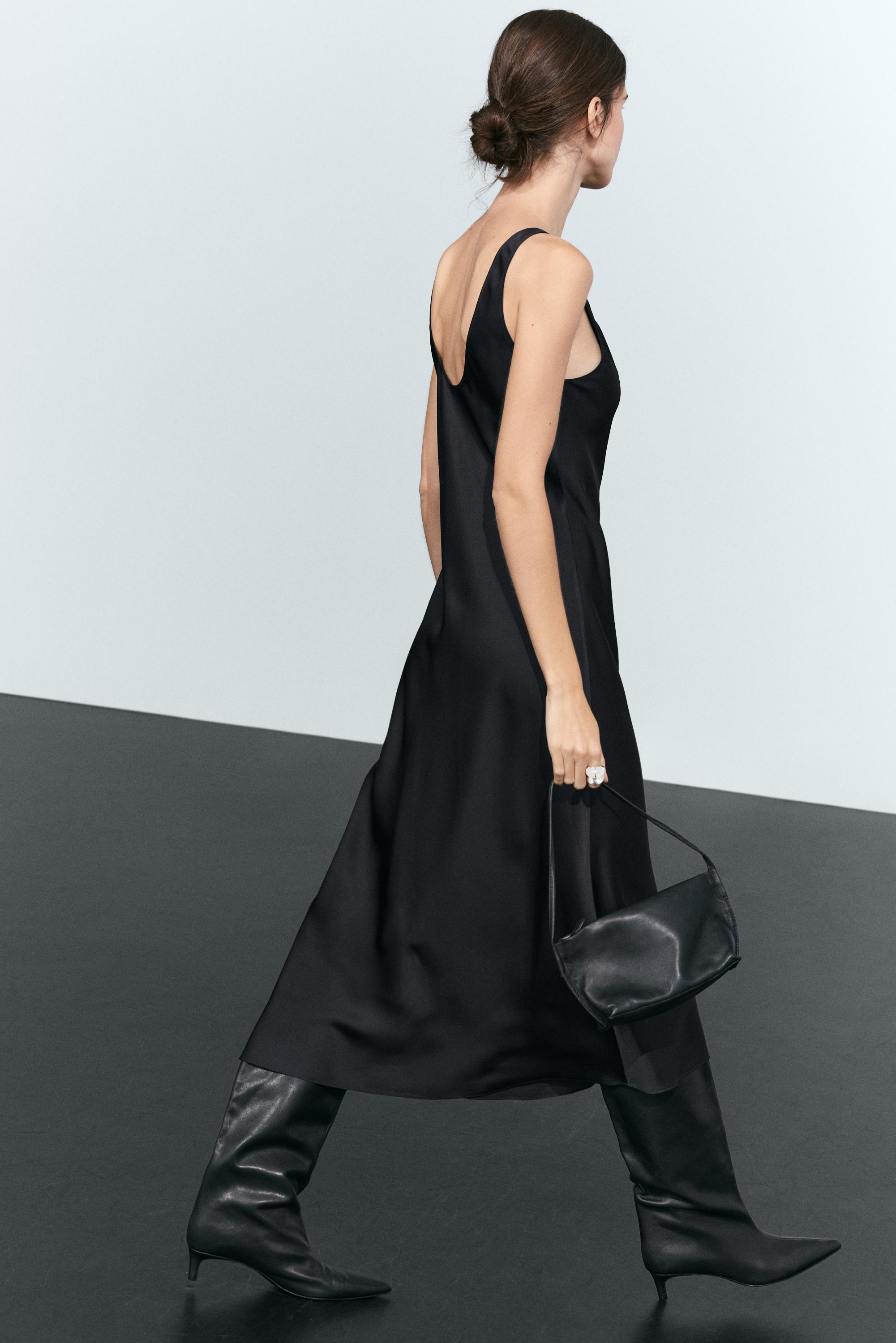 Robe midi satiné