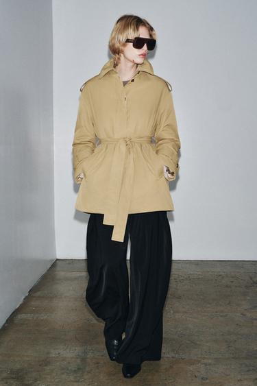 ZW COLLECTION PADDED TRENCH COAT WITH BELT - camel by Zara - Image 0