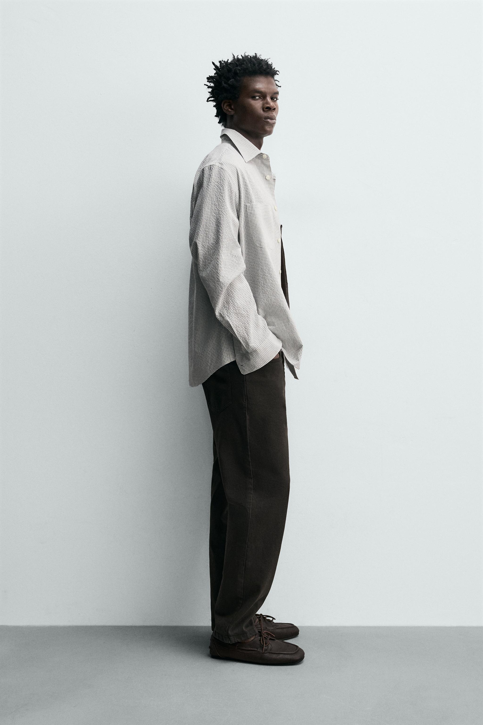 CHEMISE À CARREAUX TEXTURÉE