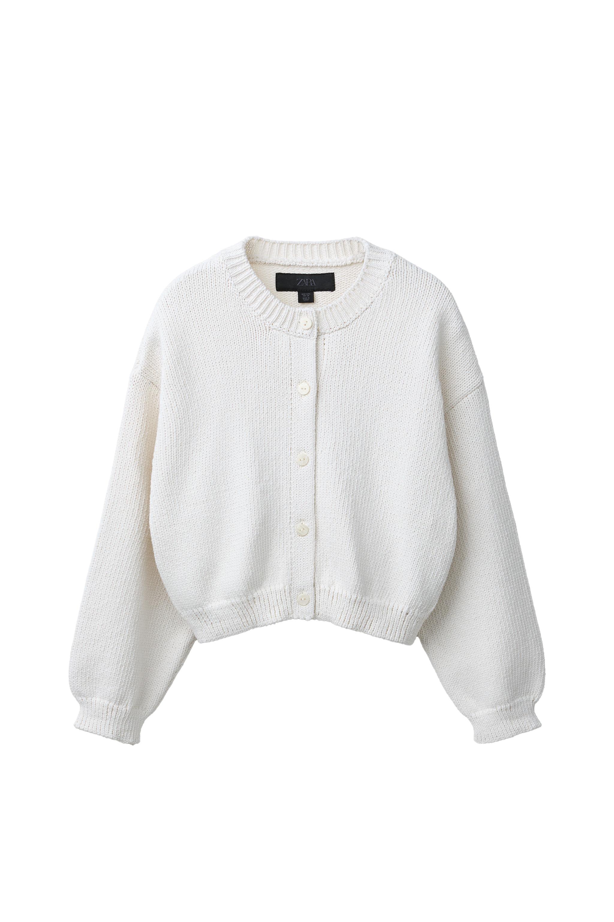 PUFFY KNIT CARDIGAN - Ecru | ZARA United States