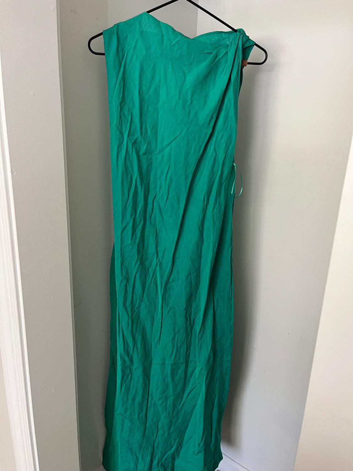 LINEN BLEND RUCHED DRESS - Image 3