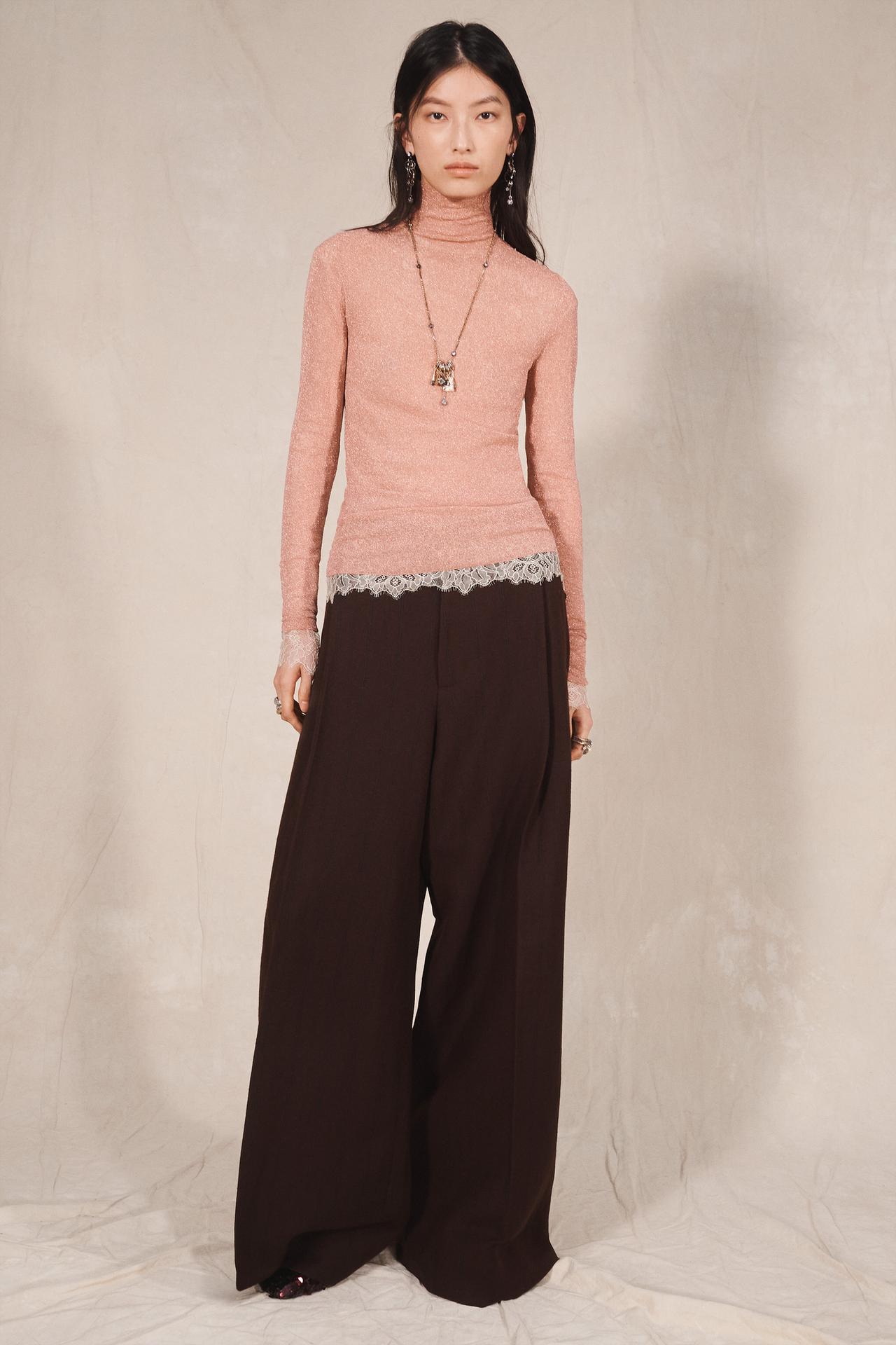 LIMITED EDITION PLEATED STRIPED WIDE-LEG TROUSERS