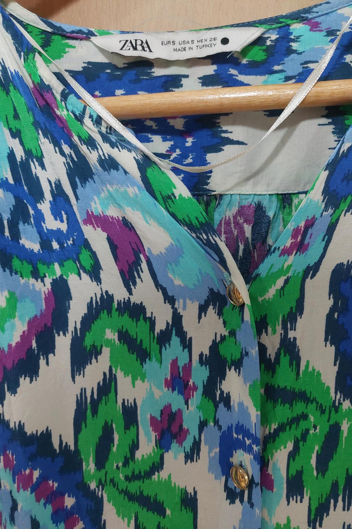 PRINTED BLOUSE WITH GATHERED DETAILS - Image 3