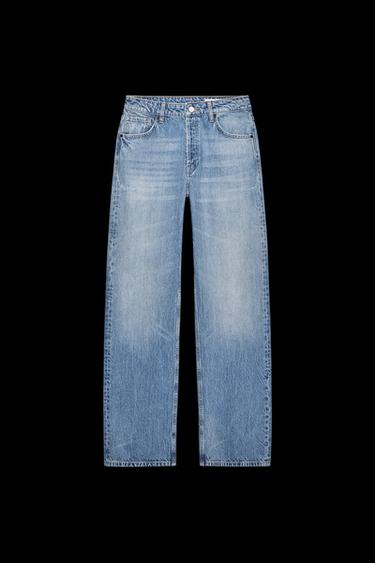 TRF JEANS STRAIGHT MITTELHOHER BUND - Blau von Zara