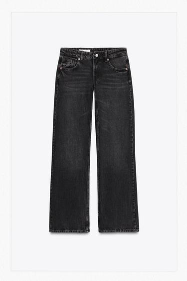 TRF LOW-RISE WIDE-LEG JEANS - Black by Zara