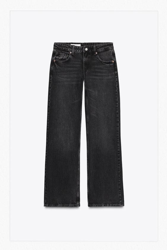 Vaqueros Anchos Vaqueros Zara Enrollados Pantalon Baggy Pantalones