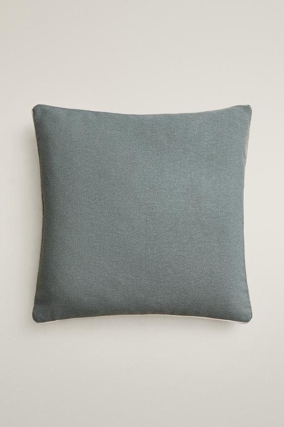 PIPING CUSHION COVER - رمادي / أزرق الخاص بـ Zara - صورة 0
