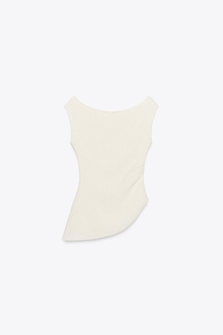 TEXTURED DRAPED TOP