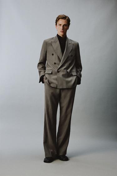 ANZUGHOSE FLARE FIT AUS VISKOSE-LEINEN - Braun / Braungrau von Zara