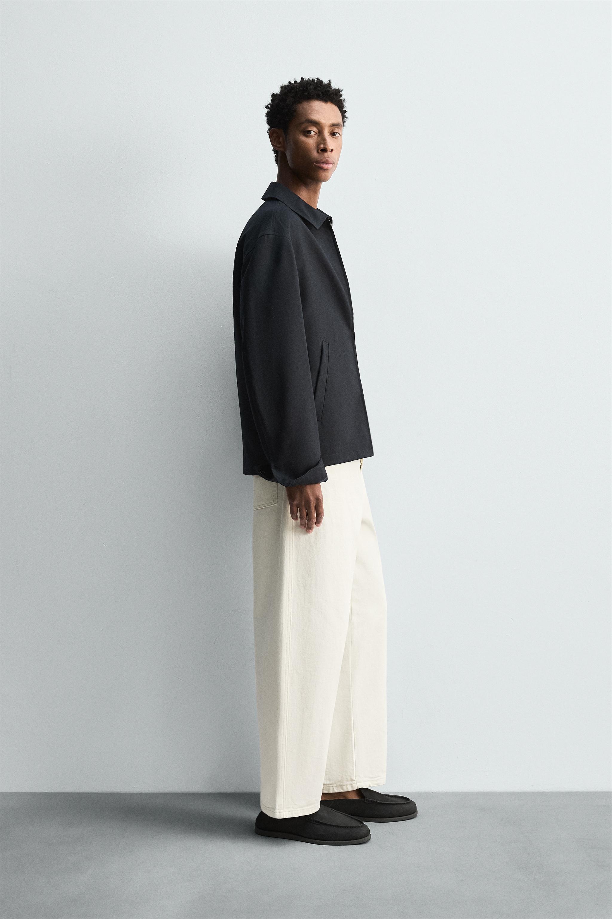 WOOL ZIP-UP OVERSHIRT - Navy blue | ZARA United States