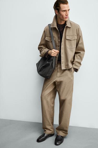 SURCHEMISE COUPE BOX Y BRODÉE - Marron clair chiné de Zara - Image 6