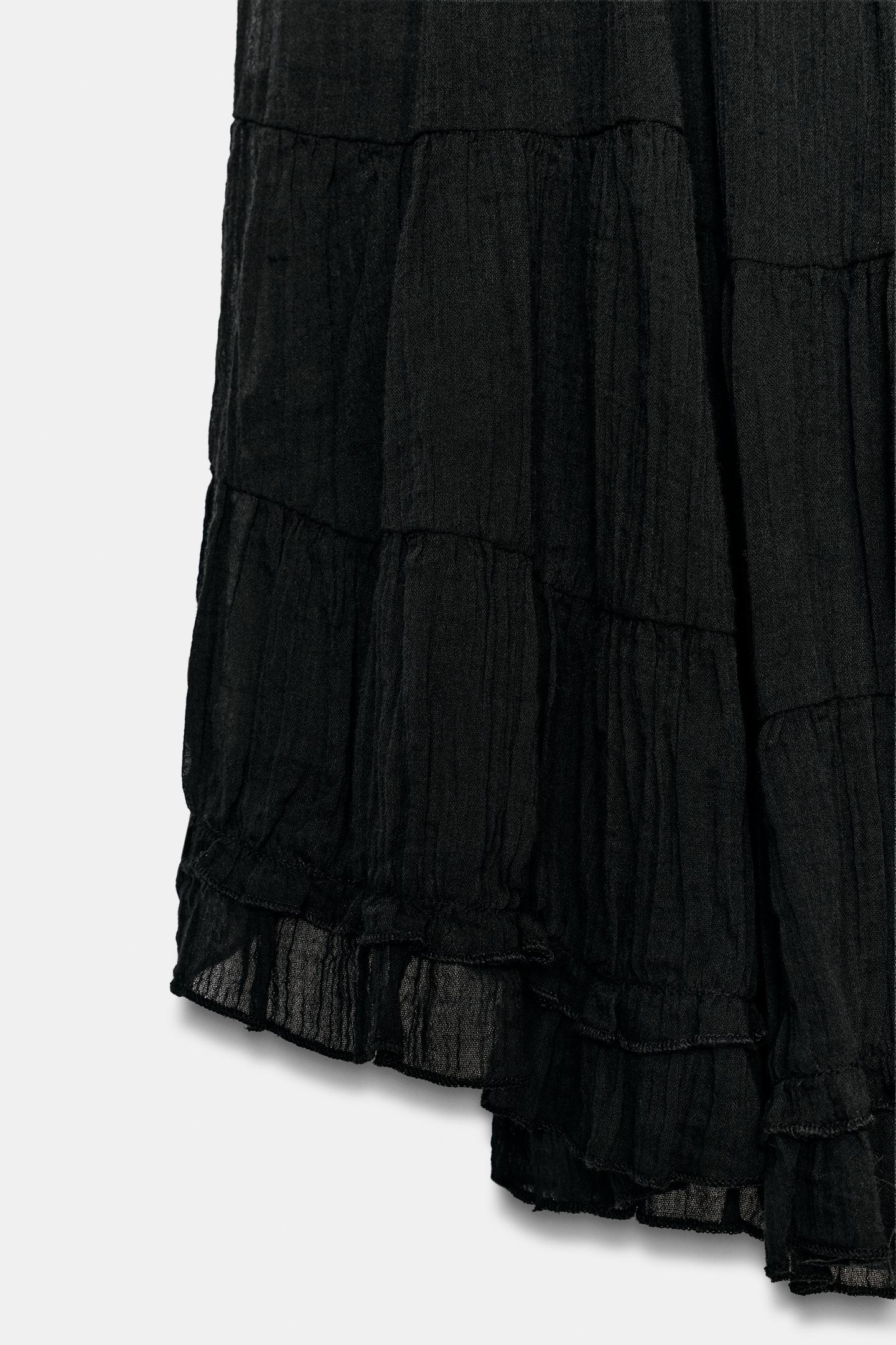 Женская юбка Zara Asymmetric MIDI, цвет: Чёрный — фото 8