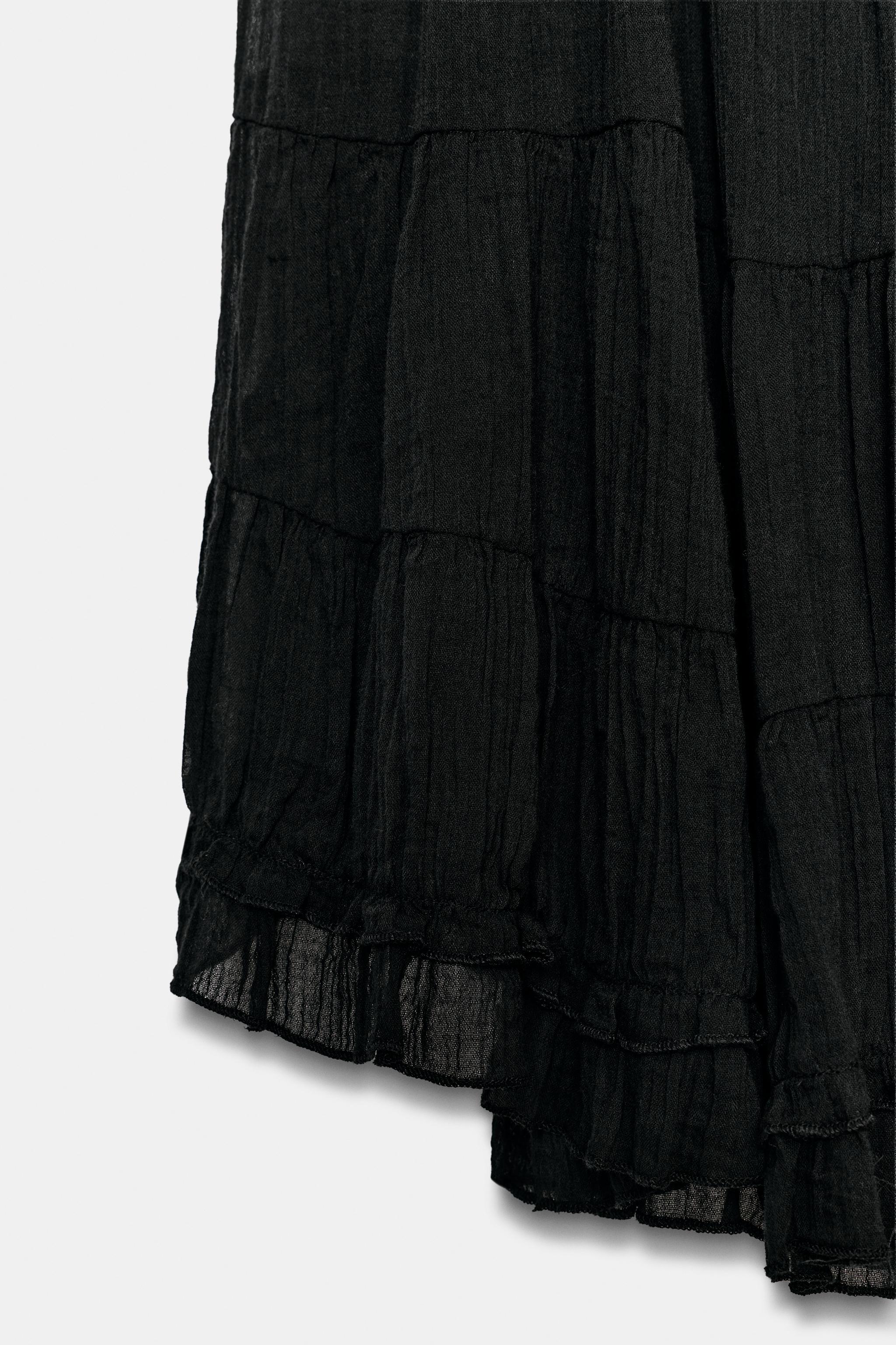 Женские юбки Zara ASYMMETRIC MIDI SKIRT — фото 8