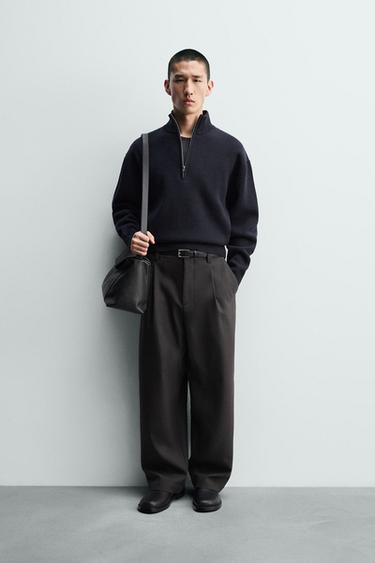 QUARTER-ZIP JUMPER - Dark navy by Zara - Image 0