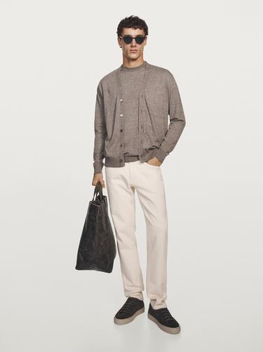 Zara Wool blend knit cardigan - Light tan