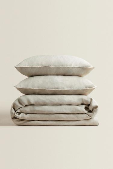 (160 Gsm) WASHED LINEN BED LINEN - Light beige by Zara - Image 0