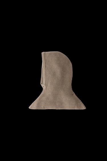 GESTRICKTE STURMHAUBE - grau-beige von Zara