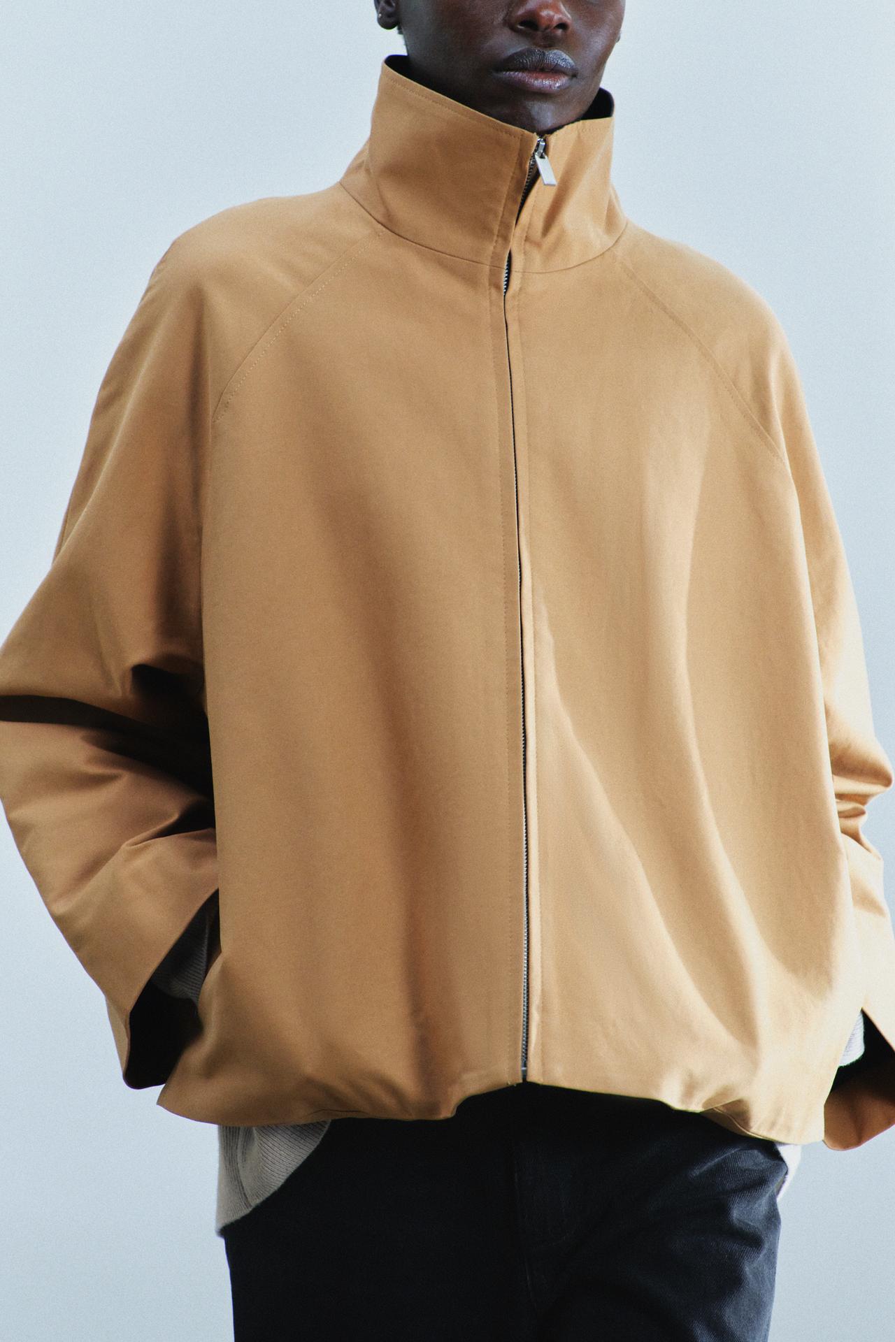ZW COLLECTION CONTRAST TRENCH COAT — Mid-camel