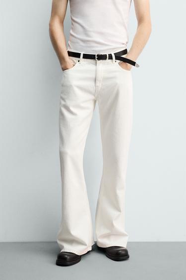 Zara FLARE FIT JEANS - White