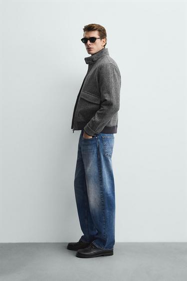 BLOUSON STRUCTURÉ CONTRASTANT - Gris foncé de Zara - Image 3