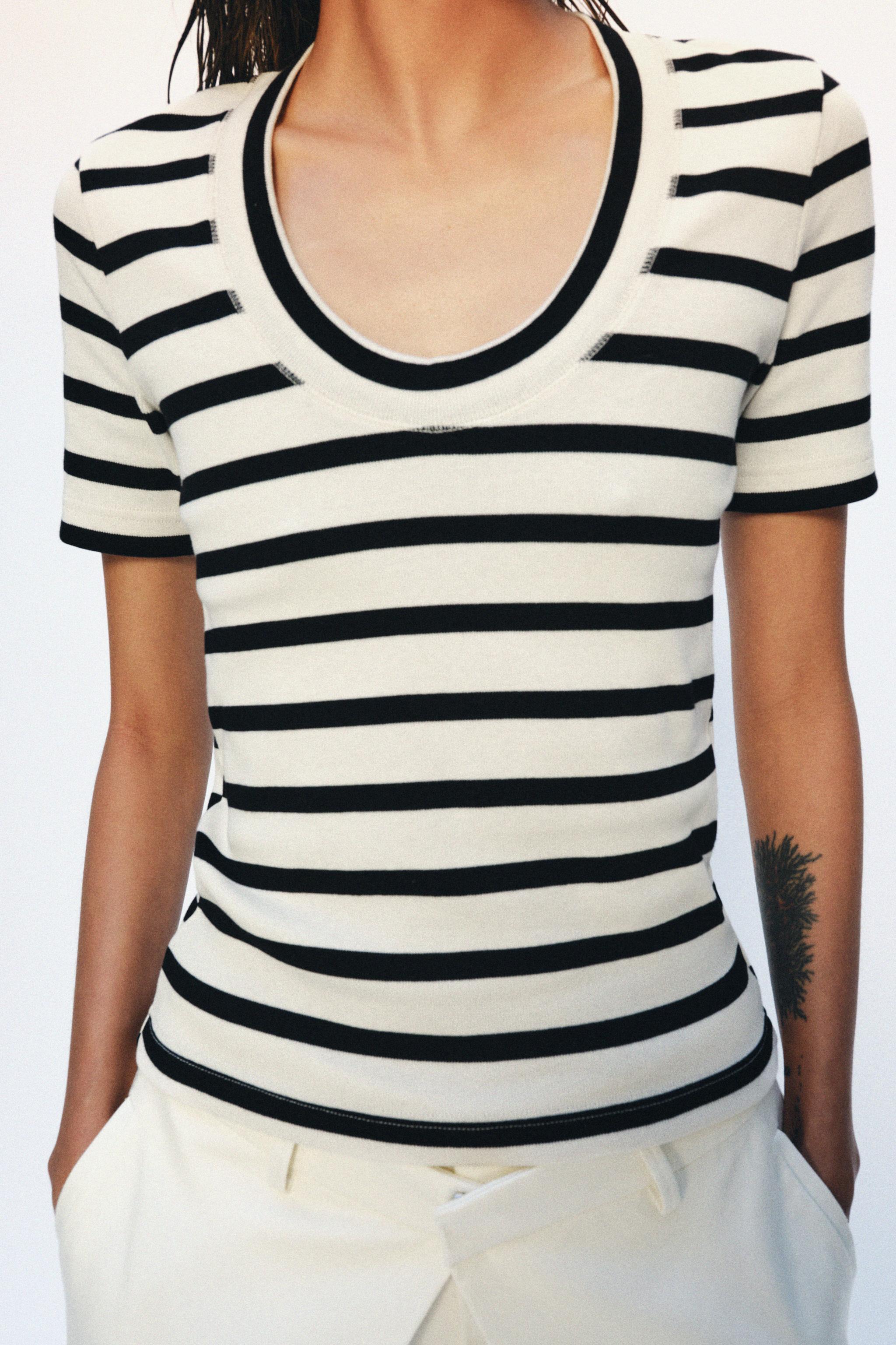 ROUND NECK RIBBED T-SHIRT