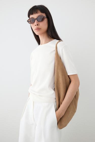 Zara Split leather maxi shopper bag - LIMITED EDITION - Sand