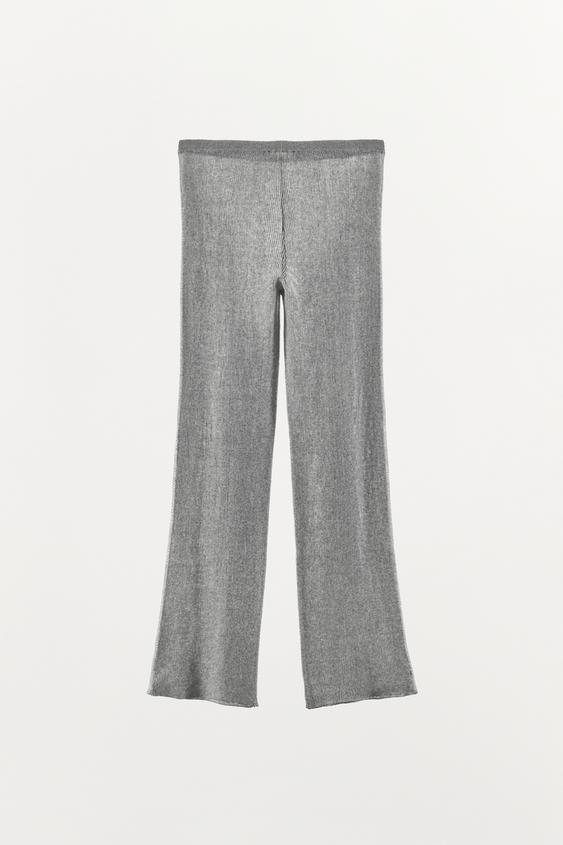 PANTALON MAILLET CANNELÉ - Gris chiné de Zara - Image 4