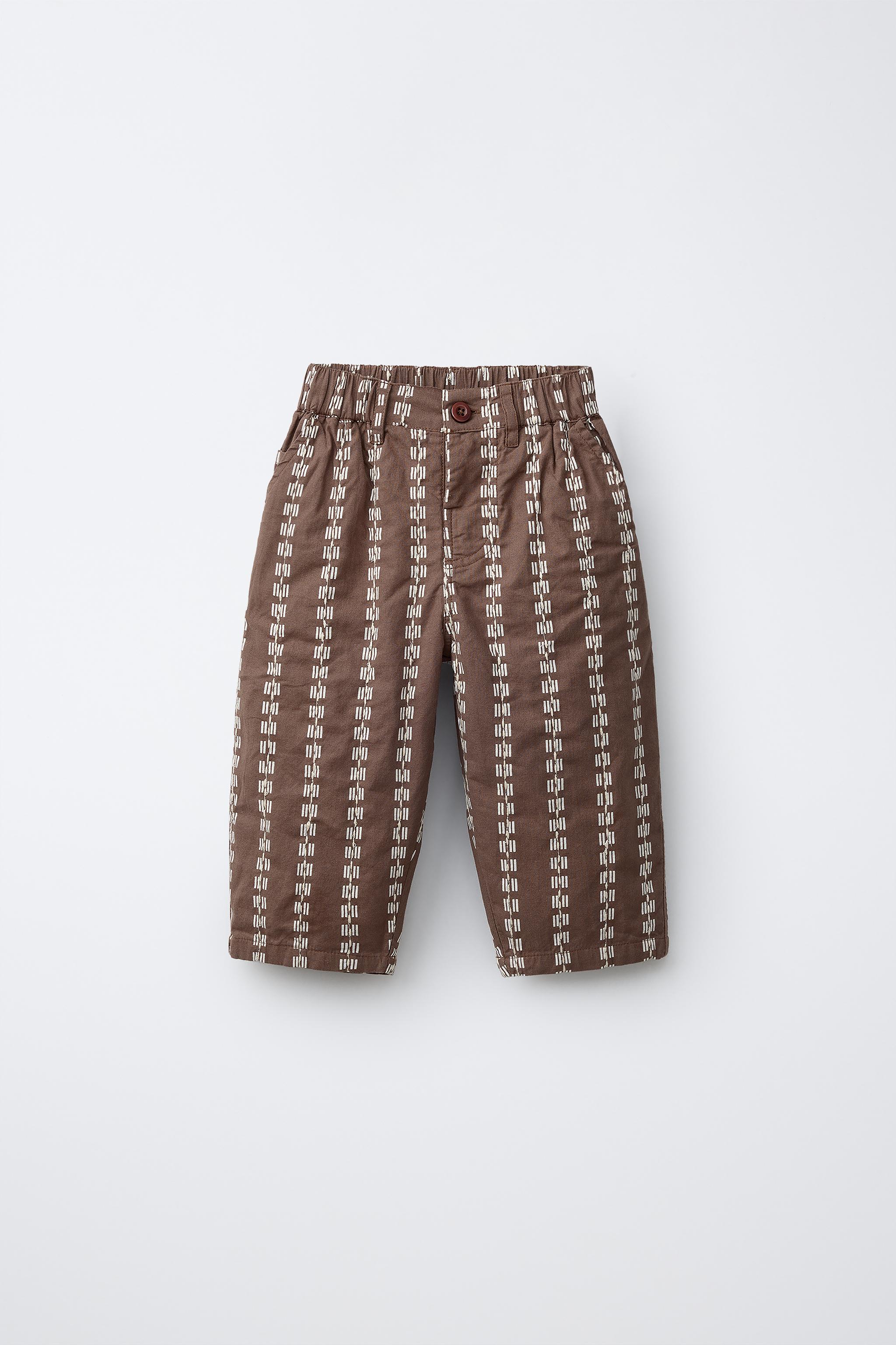 EMBROIDERED PRINTED BAGGY PANTS