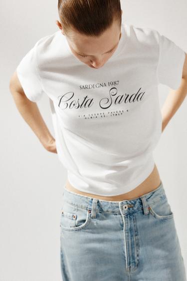 T-SHIRT INSCRIPTION - Blanc / Noir de Zara - Image 3