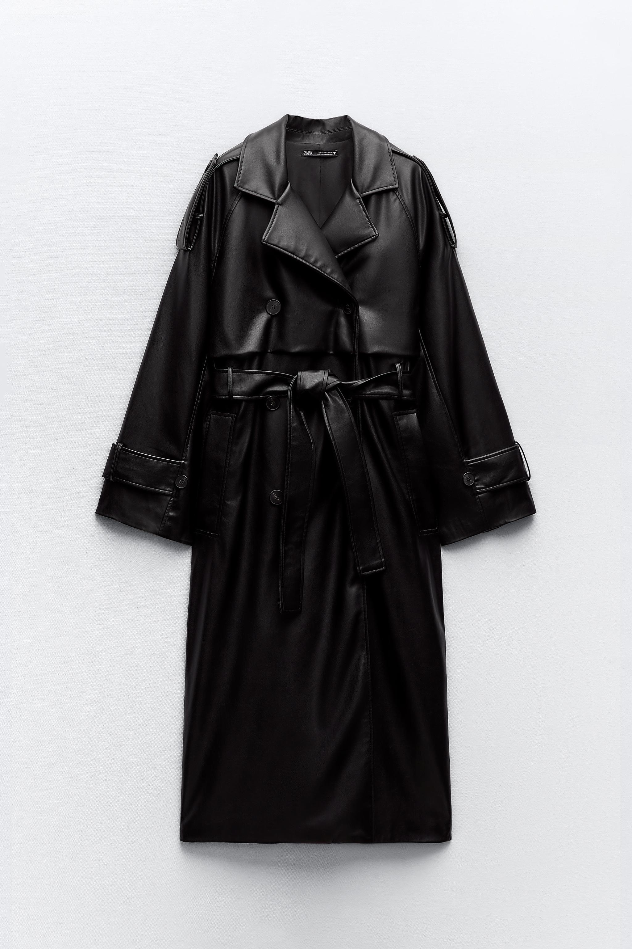 Zara black 2025 trench coat