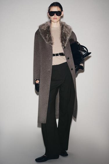 ZW COLLECTION LIMITED EDITION WOOL BLEND COAT - Taupe grey by Zara