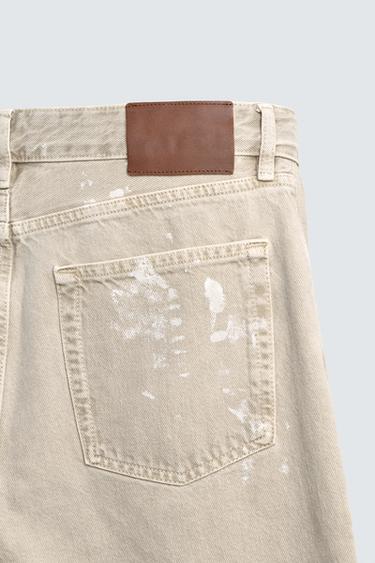 JEAN FLARE EFFET ÉCLABOUSSURES - Marron clair de Zara - Image 10