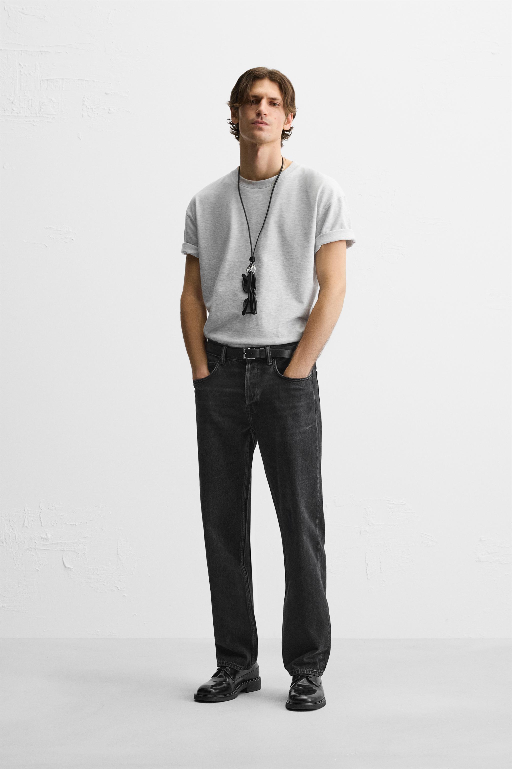 Calça Preta Zara Calças Masculinas CALÇA RETA Cinza-médio ZARA Brasil