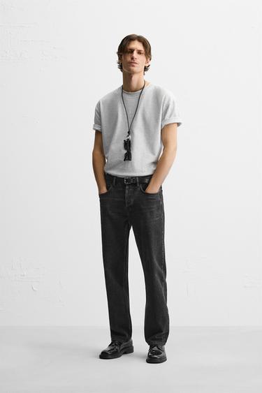 Zara STRAIGHT FIT JEANS - Charcoal