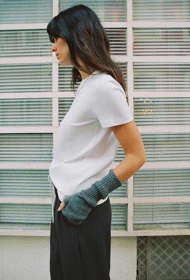 インターロックショートスリーブTシャツホワイトZaraのインターロックショートスリーブTシャツ - ホワイト