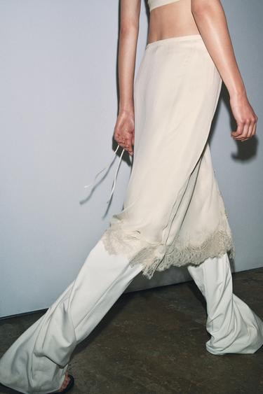 JUPE PARÉO EN DENTELLE ZW COLLECTION - Blanc cassé de Zara - Image 5