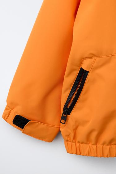 RAINCOAT WINDBREAKER WITH LOGO - Orange by Zara - Image 3
