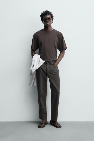 STRAIGHT-LEG TROUSERS - Brown by Zara