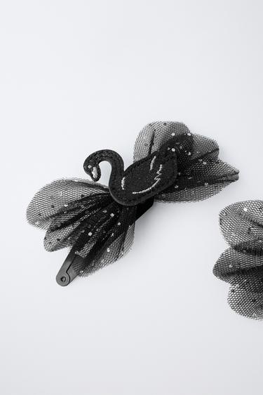 TWO-PACK OF SWAN HAIR CLIPS - Black by Zara - Image 2