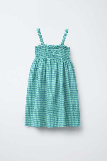 GINGHAM DRESS - Turquoise by Zara