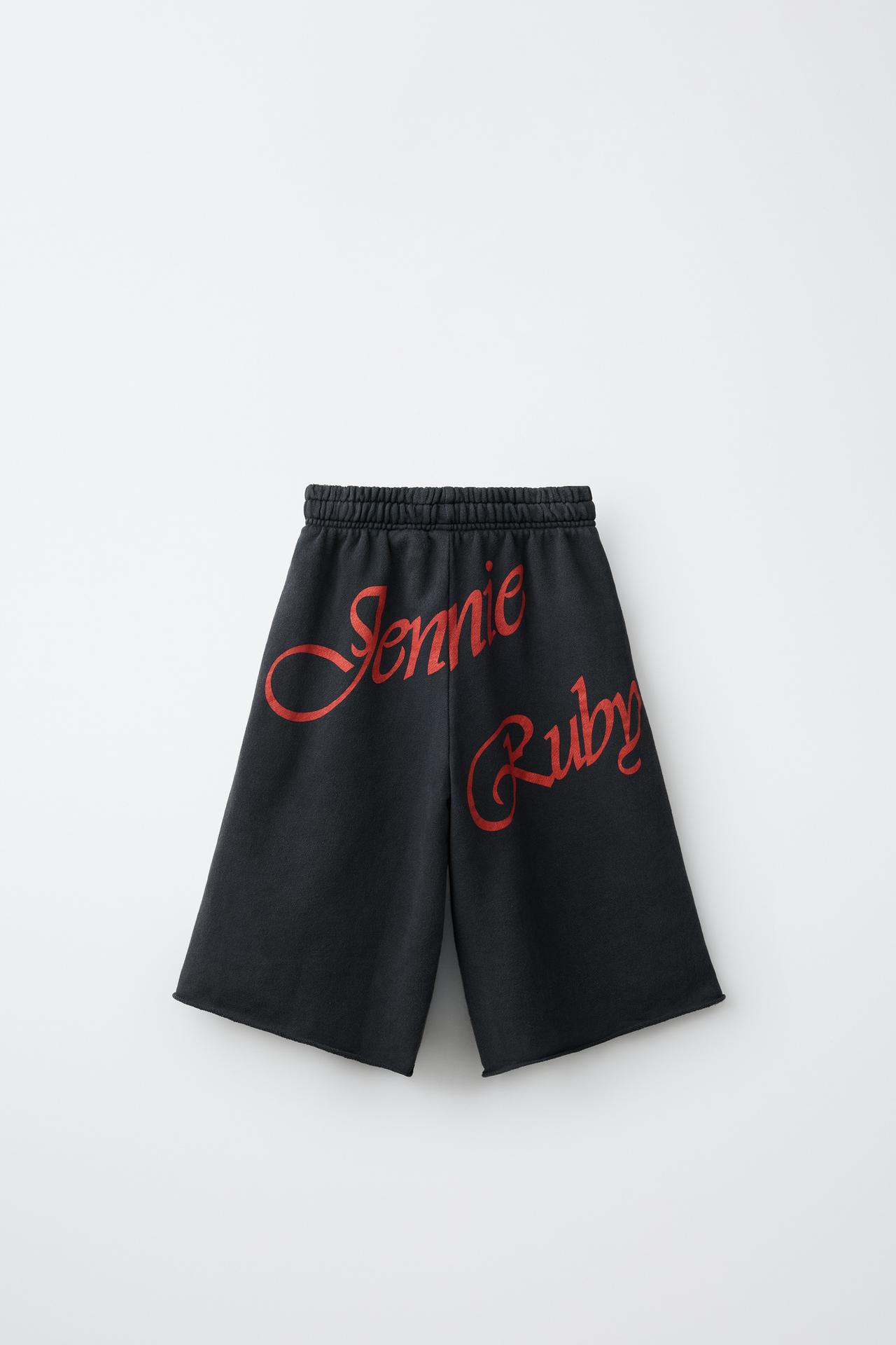 JENNIE RUBY® PRINT PLUSH BERMUDA SHORTS — Anthracite grey