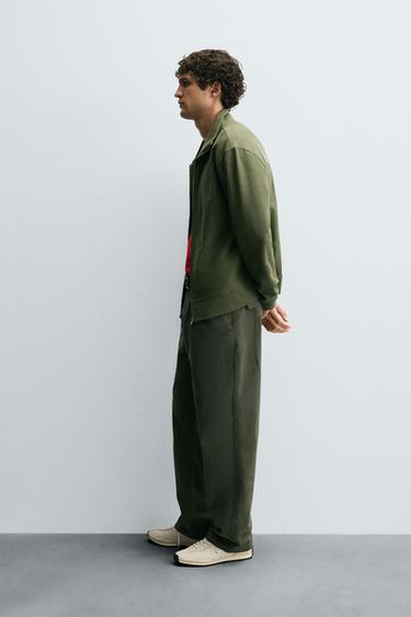 SWEAT LÉGER COL ZIPPÉ - Vert sauge de Zara - Image 3