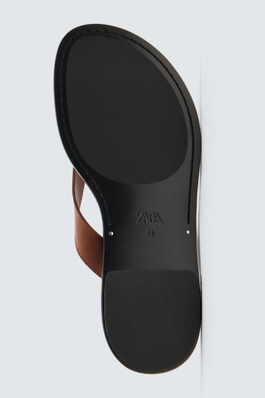 SANDALES EN CUIR ÉDITION LIMITÉE - Marron de Zara - Image 4