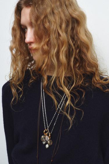 LOT DE 3 COLLIERS À PIERRES BRELOQUES - Or / Argent de Zara - Image 1