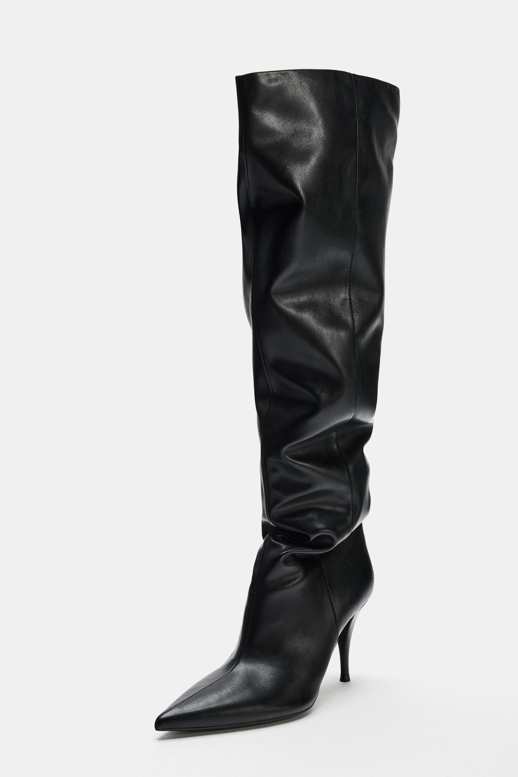 RUCHED HEELED BOOTS